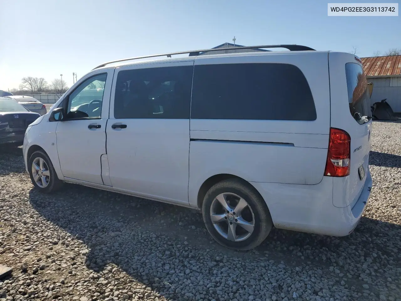 2016 Mercedes-Benz Metris VIN: WD4PG2EE3G3113742 Lot: 50139065