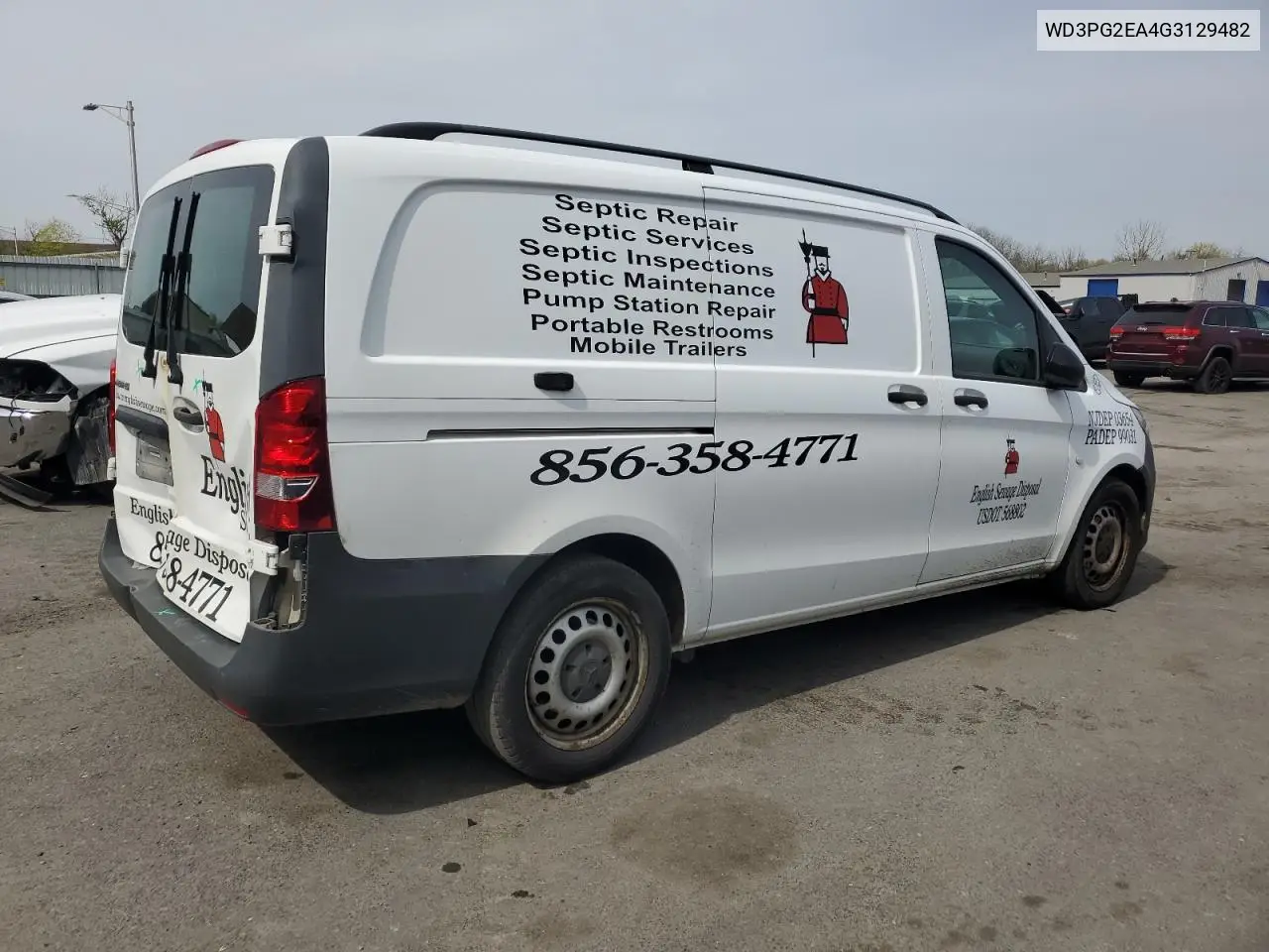 2016 Mercedes-Benz Metris VIN: WD3PG2EA4G3129482 Lot: 53831295