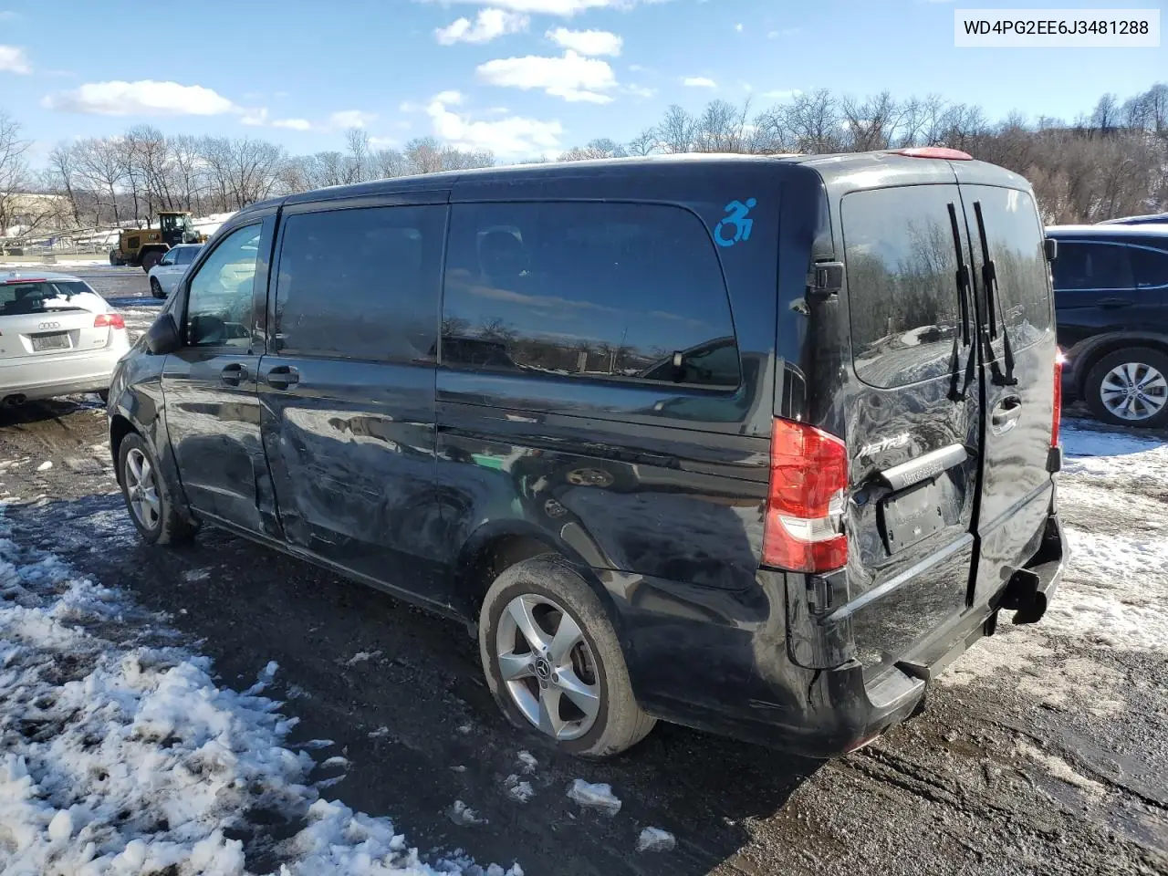 2018 Mercedes-Benz Metris VIN: WD4PG2EE6J3481288 Lot: 44712935