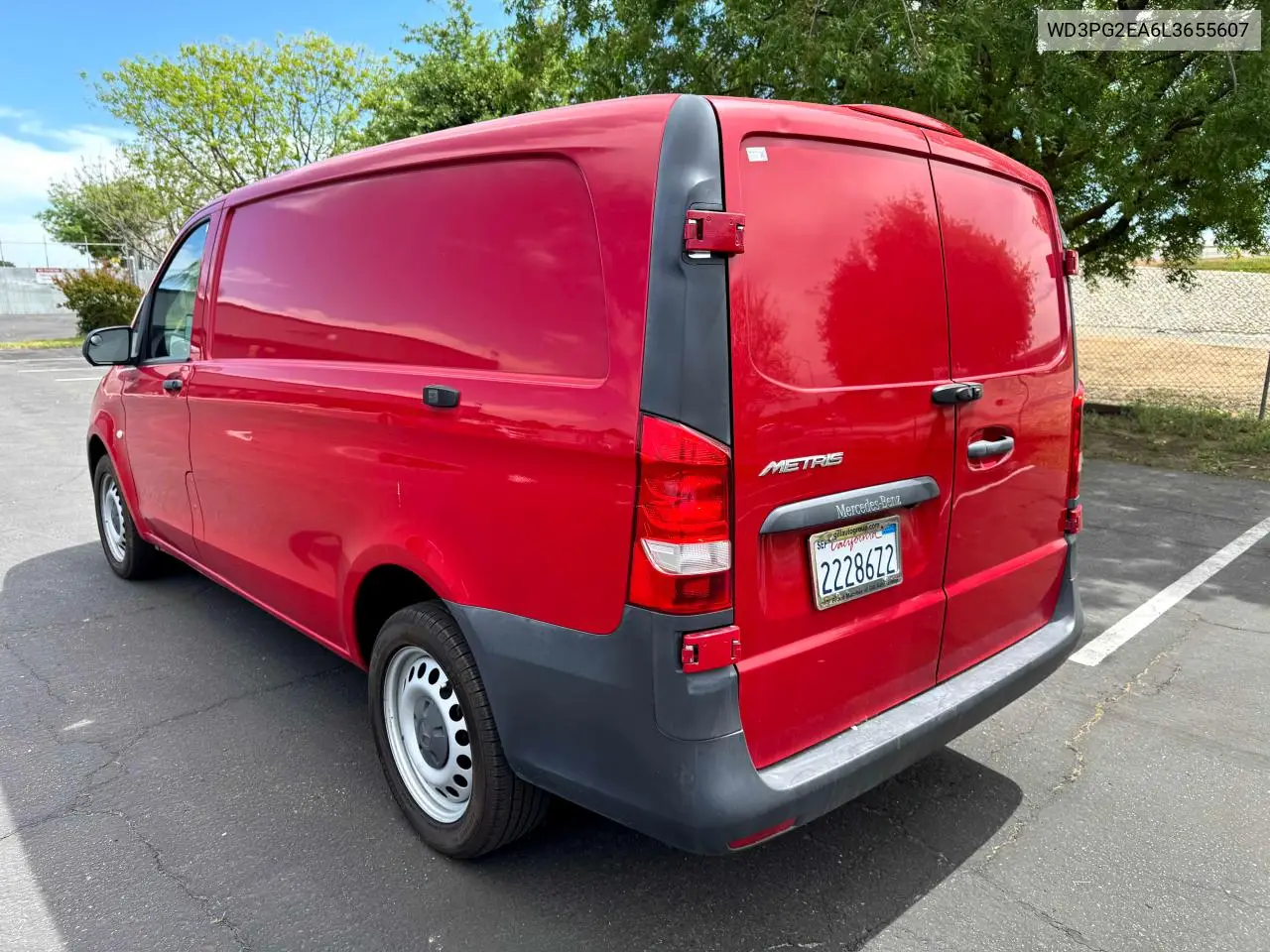 2020 Mercedes-Benz Metris VIN: WD3PG2EA6L3655607 Lot: 53923225