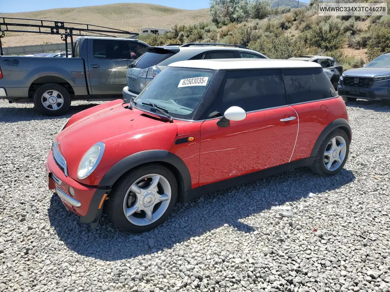 2003 Mini Cooper VIN: WMWRC334X3TC46278 Lot: 62503035