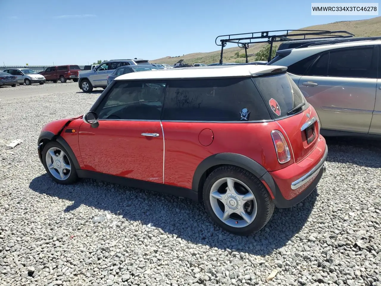 2003 Mini Cooper VIN: WMWRC334X3TC46278 Lot: 62503035