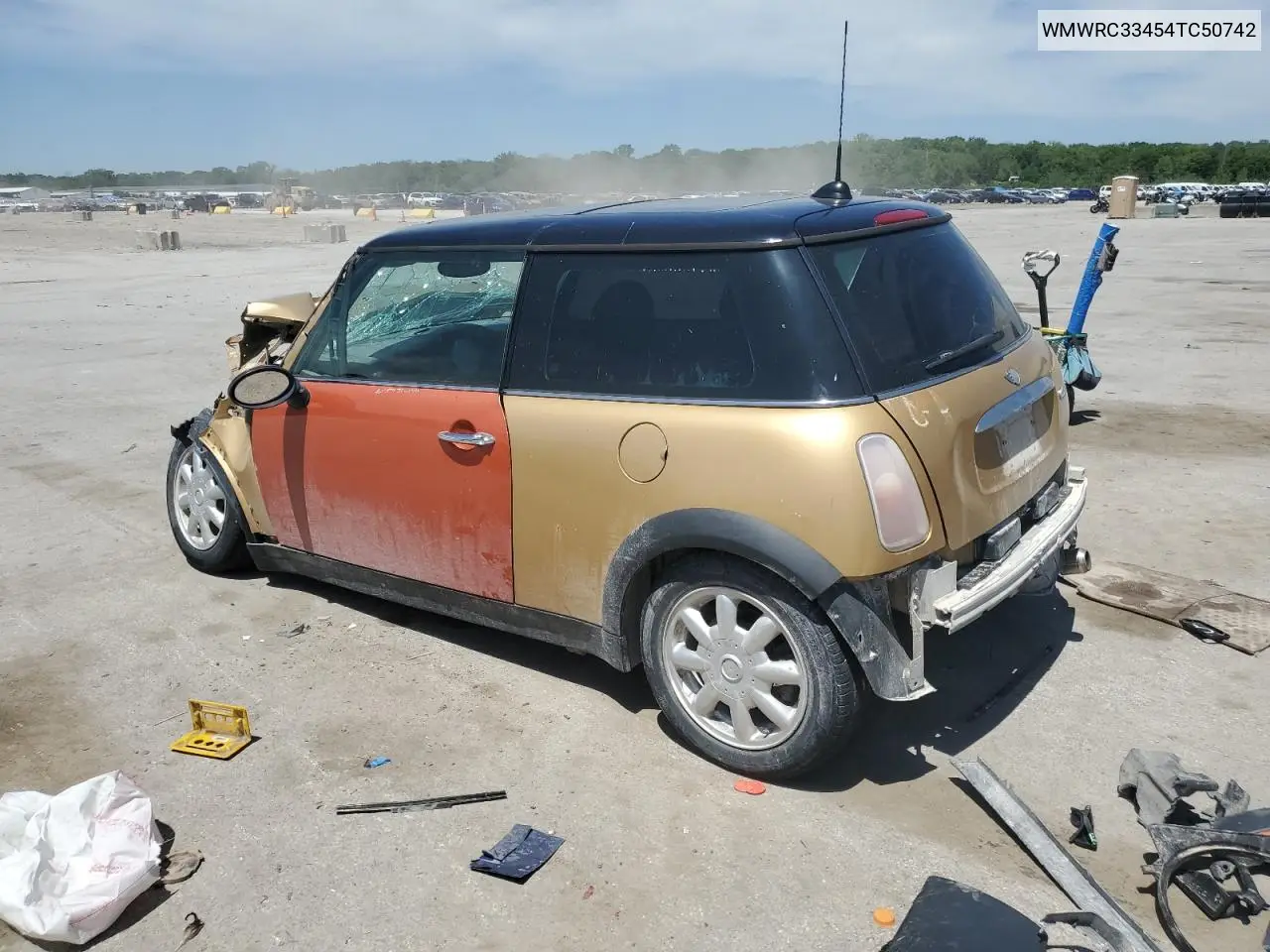 2004 Mini Cooper VIN: WMWRC33454TC50742 Lot: 56655565