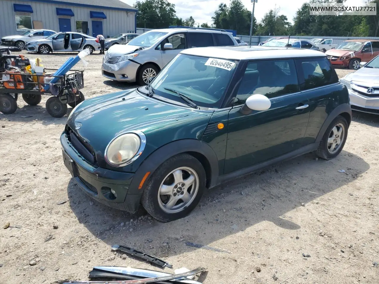 2010 Mini Cooper VIN: WMWMF3C5XATU77721 Lot: 62646495
