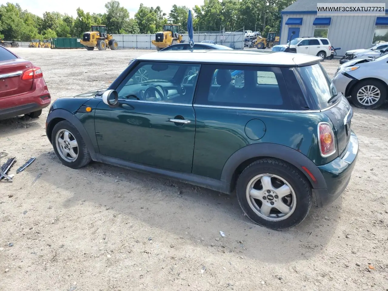 2010 Mini Cooper VIN: WMWMF3C5XATU77721 Lot: 62646495