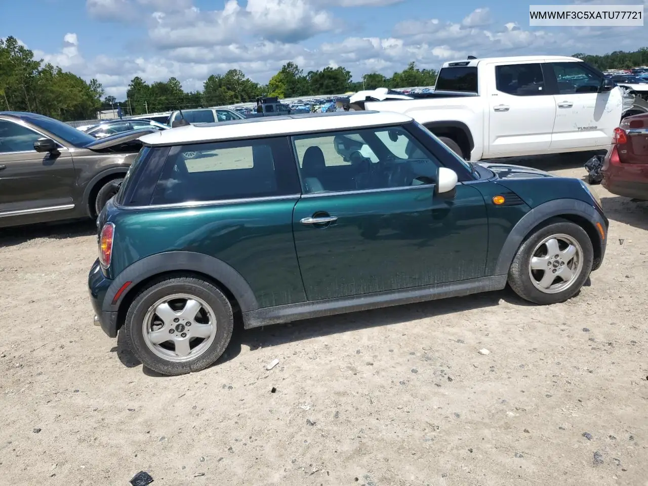 2010 Mini Cooper VIN: WMWMF3C5XATU77721 Lot: 62646495