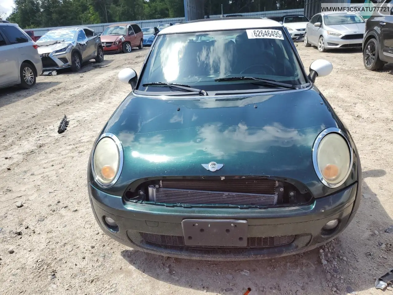 2010 Mini Cooper VIN: WMWMF3C5XATU77721 Lot: 62646495