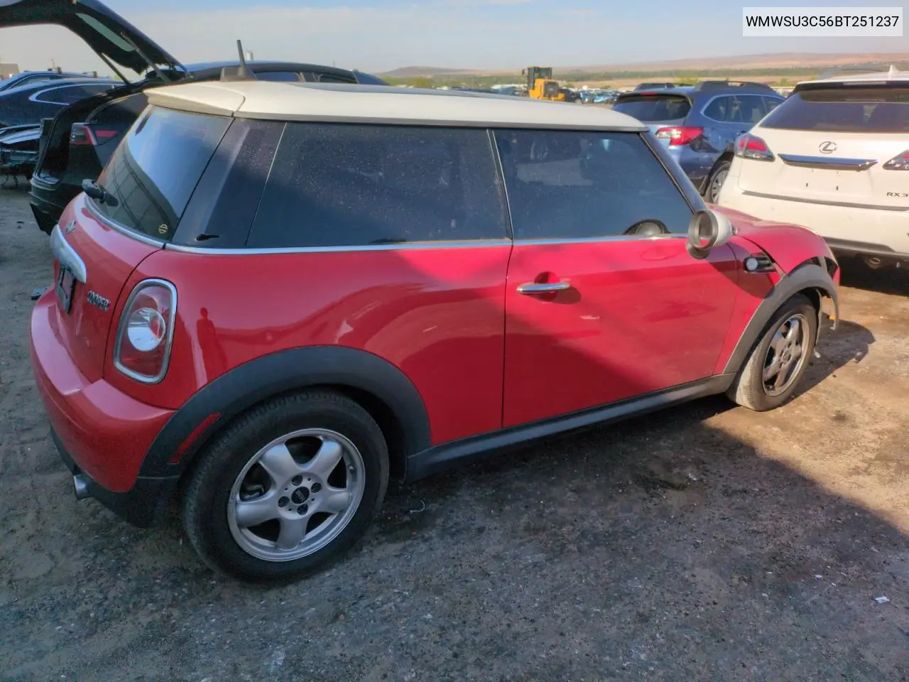 2011 Mini Cooper VIN: WMWSU3C56BT251237 Lot: 56433565