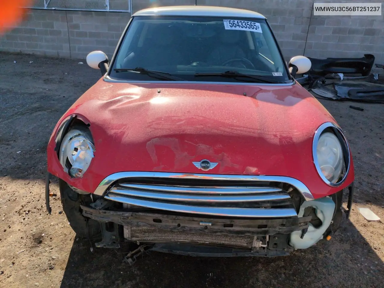 2011 Mini Cooper VIN: WMWSU3C56BT251237 Lot: 56433565