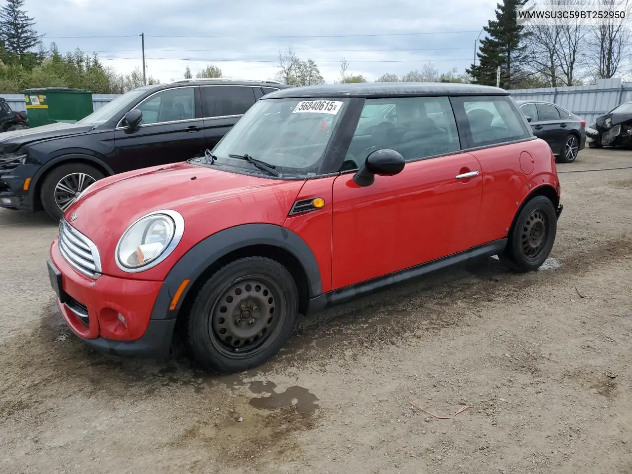 2011 Mini Cooper VIN: WMWSU3C59BT252950 Lot: 56840615
