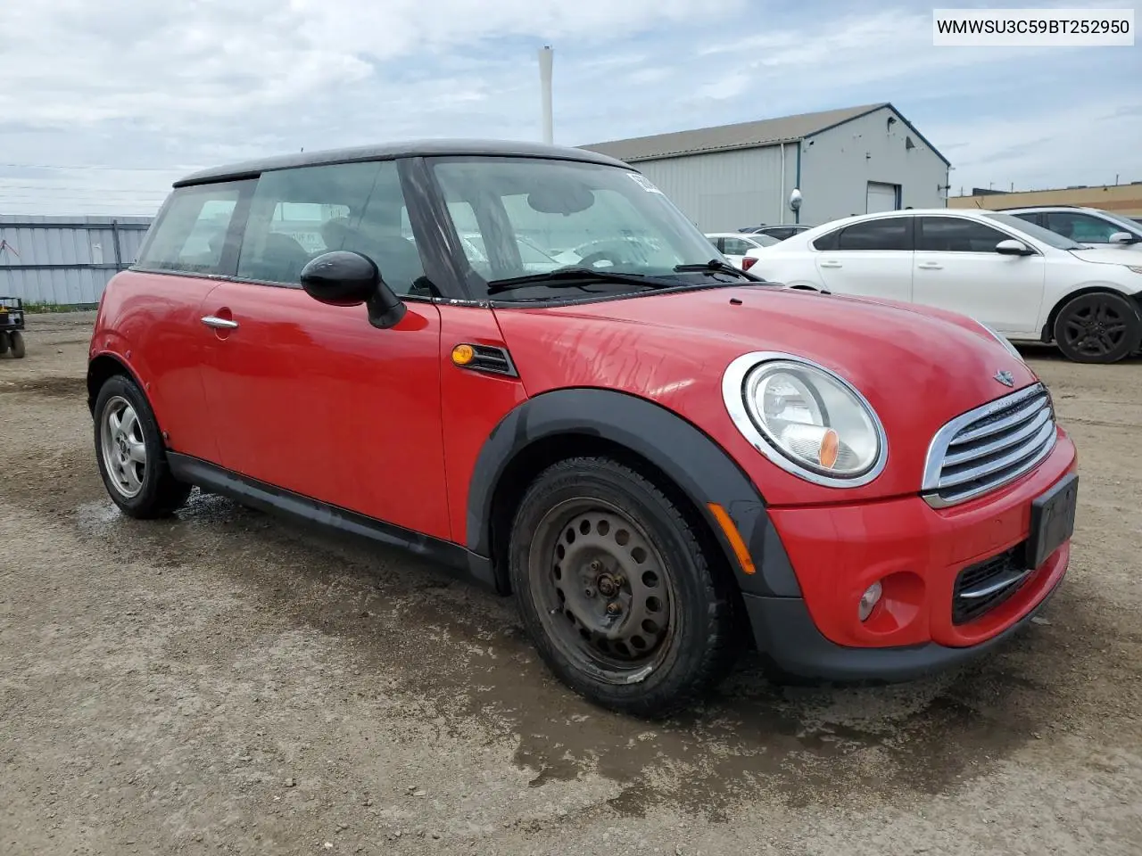 2011 Mini Cooper VIN: WMWSU3C59BT252950 Lot: 56840615