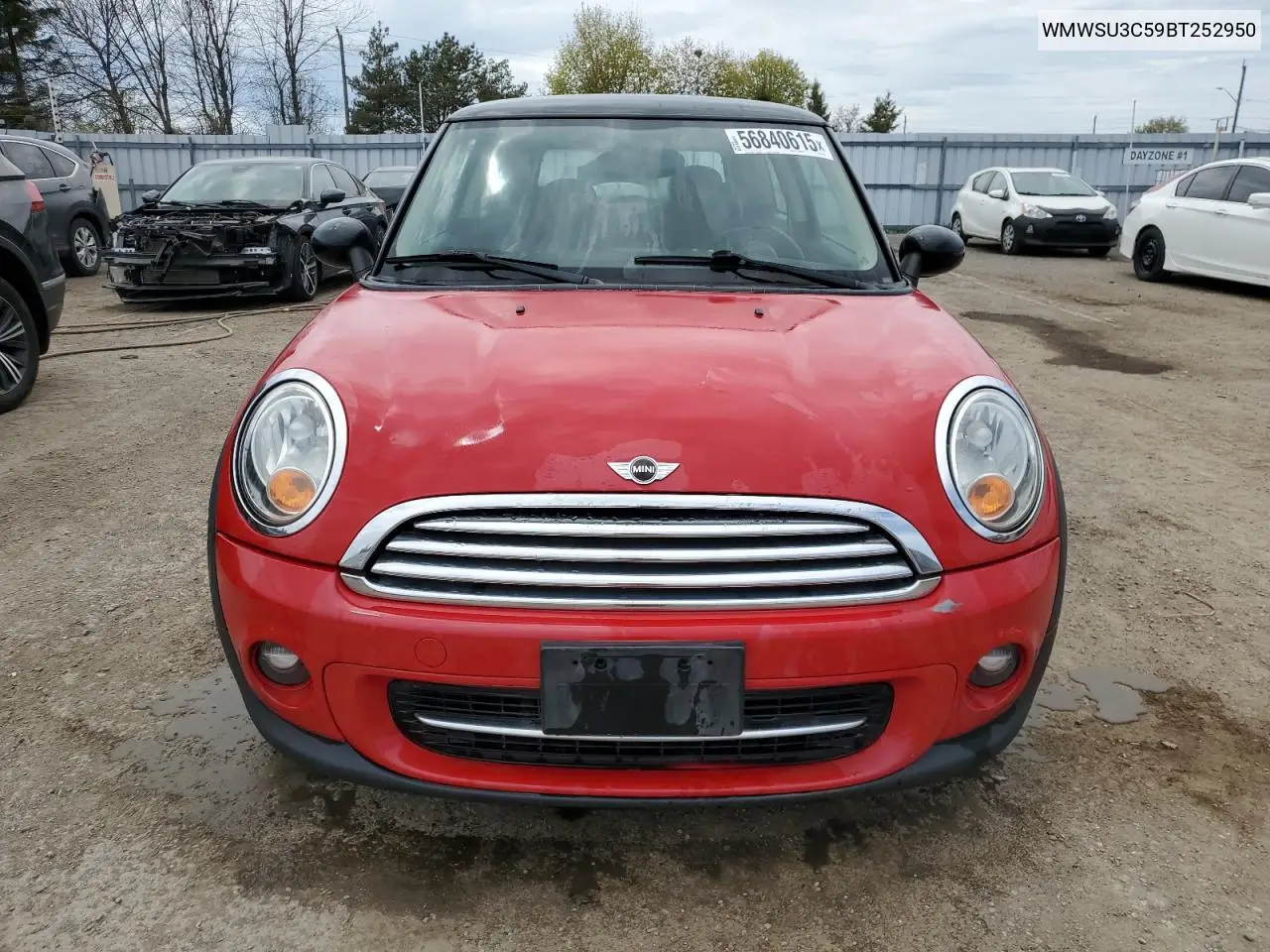 2011 Mini Cooper VIN: WMWSU3C59BT252950 Lot: 56840615