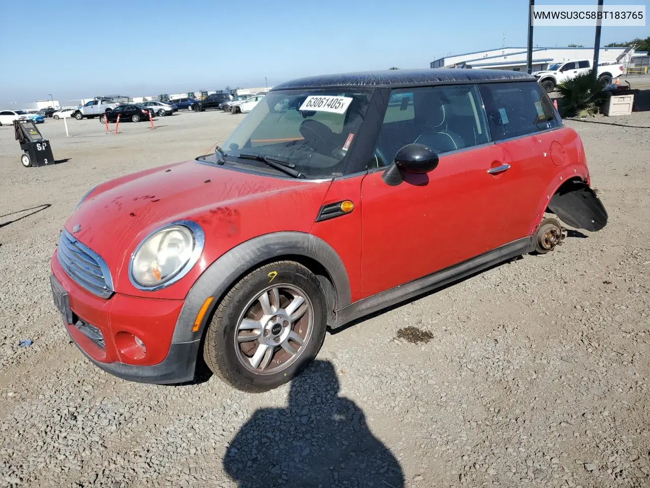 2011 Mini Cooper VIN: WMWSU3C58BT183765 Lot: 63061405