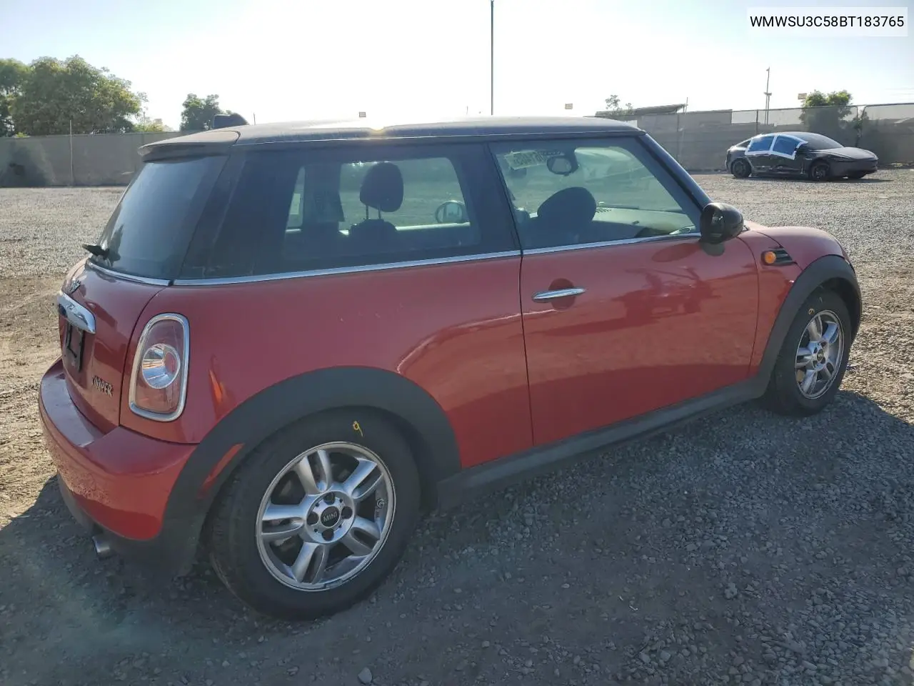 2011 Mini Cooper VIN: WMWSU3C58BT183765 Lot: 63061405