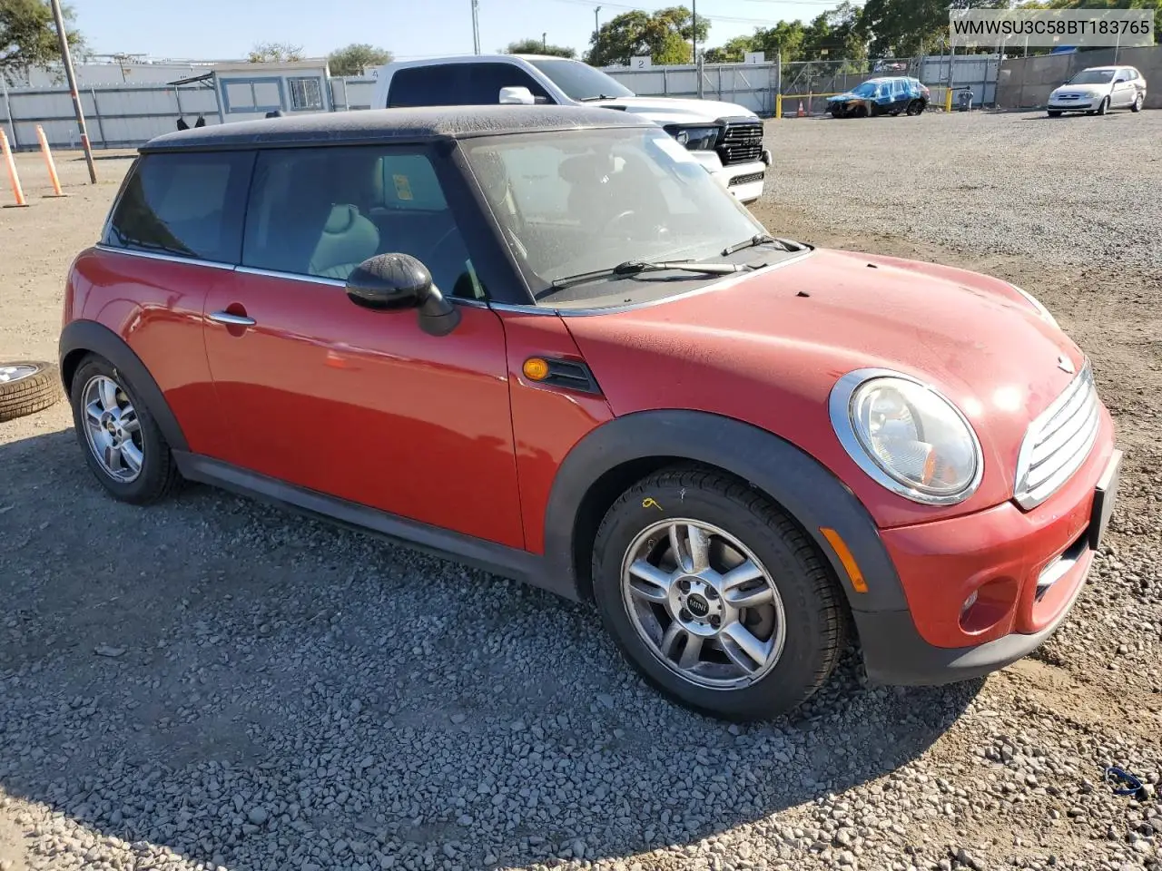 2011 Mini Cooper VIN: WMWSU3C58BT183765 Lot: 63061405