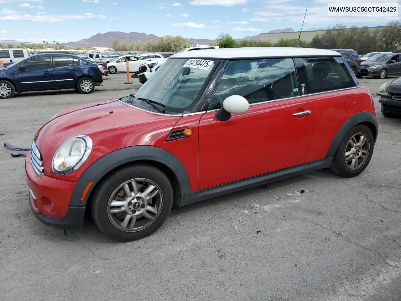 2012 Mini Cooper VIN: WMWSU3C50CT542429 Lot: 54794475