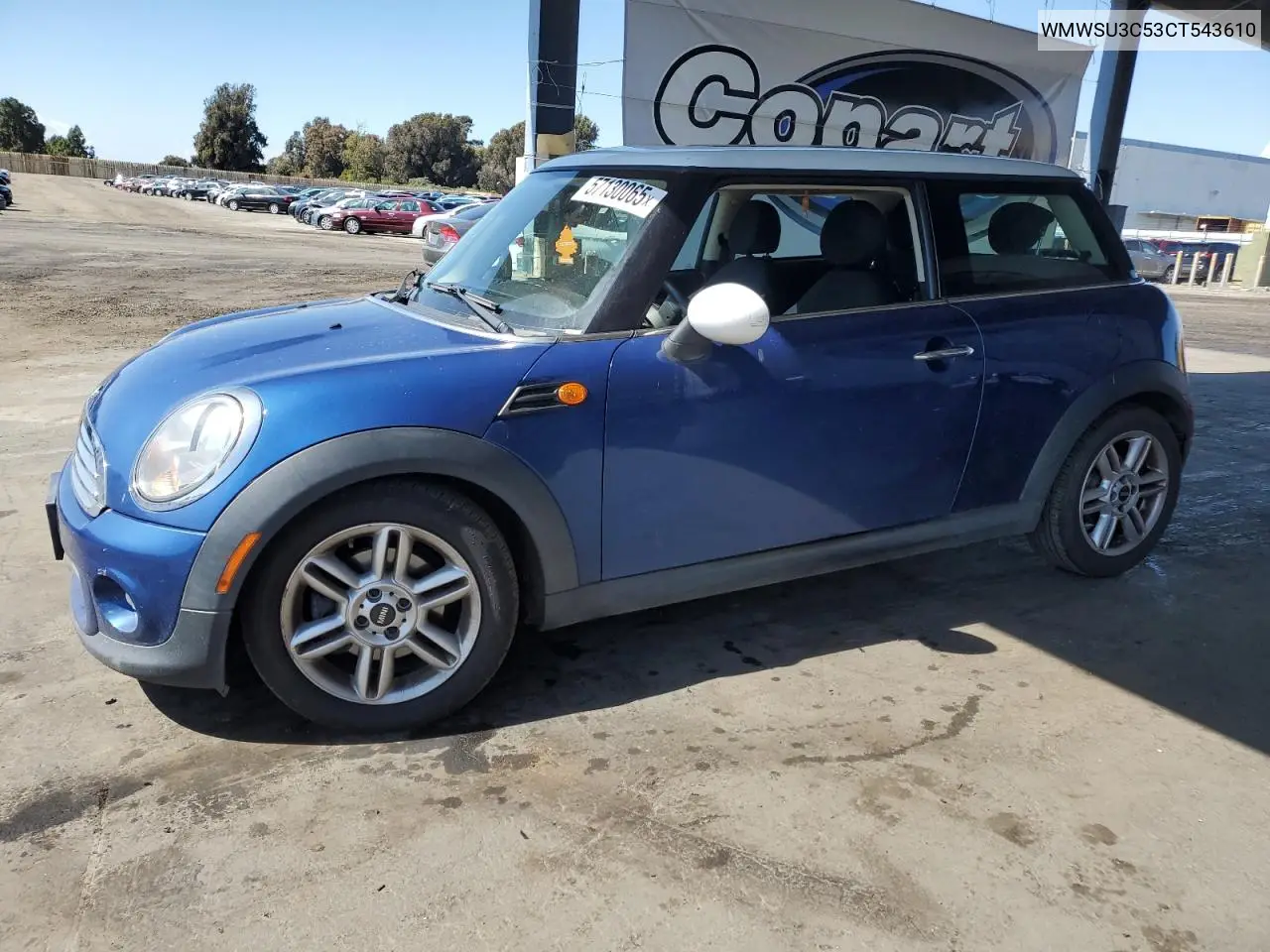 2012 Mini Cooper VIN: WMWSU3C53CT543610 Lot: 57130065