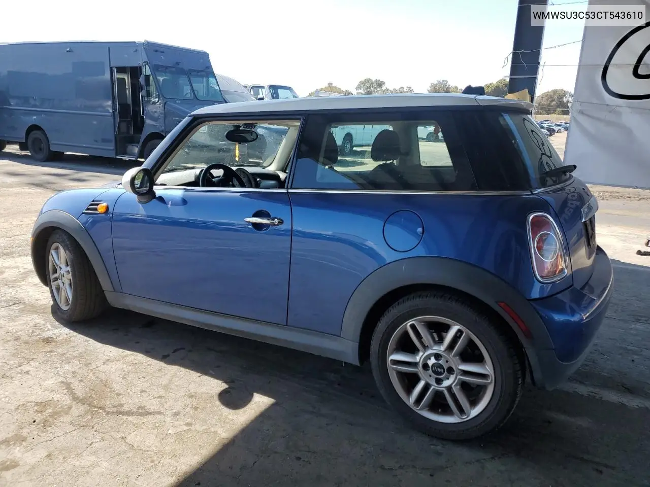 2012 Mini Cooper VIN: WMWSU3C53CT543610 Lot: 57130065