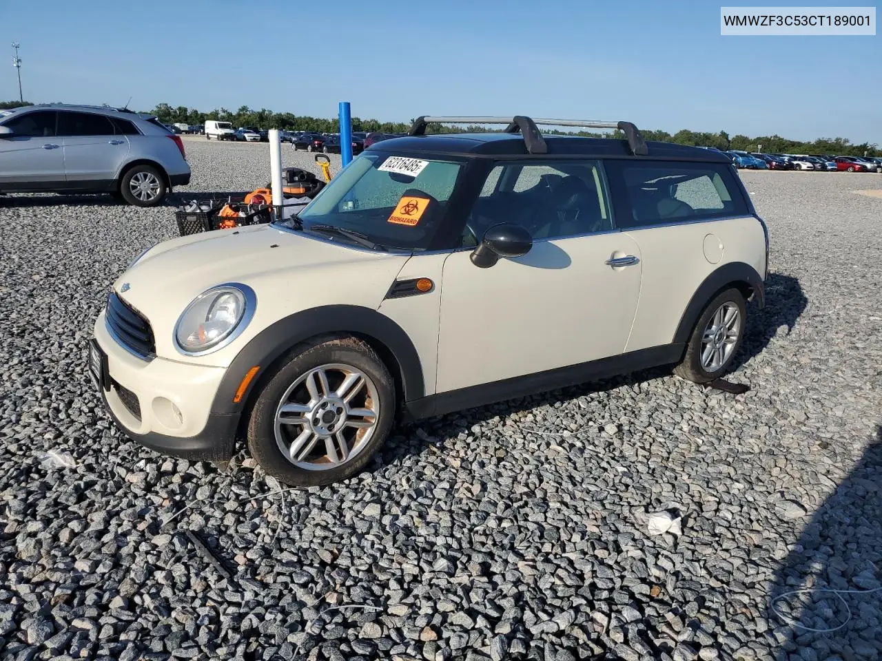 2012 Mini Cooper Clubman VIN: WMWZF3C53CT189001 Lot: 62316485