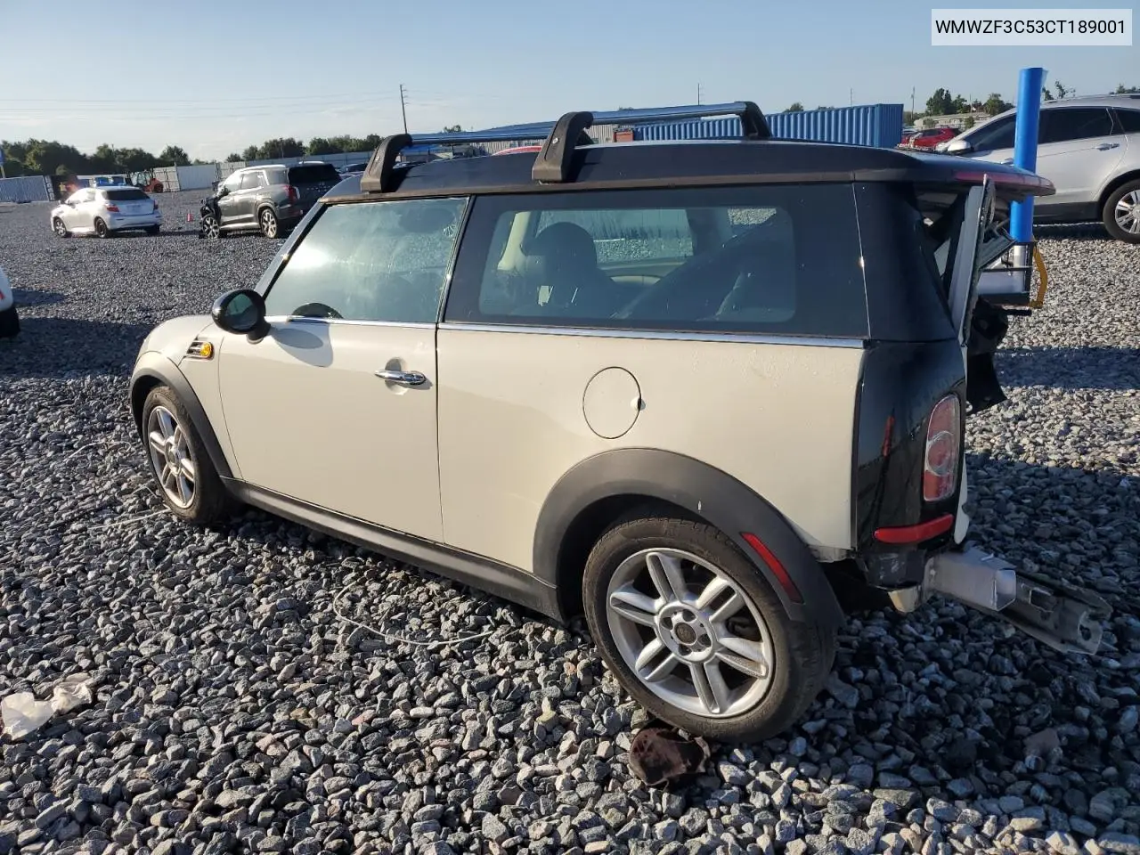 2012 Mini Cooper Clubman VIN: WMWZF3C53CT189001 Lot: 62316485