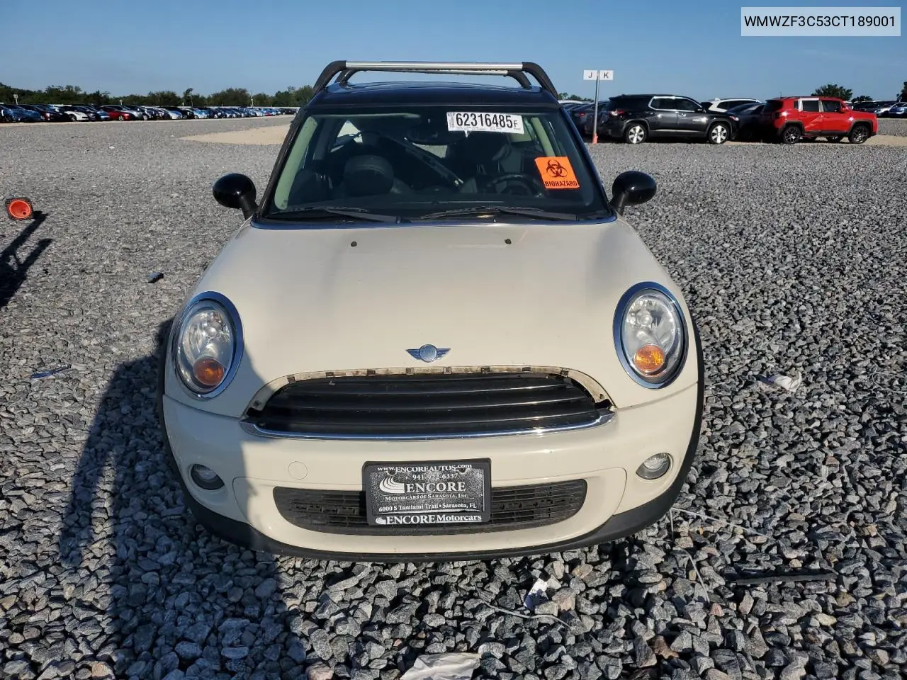 2012 Mini Cooper Clubman VIN: WMWZF3C53CT189001 Lot: 62316485