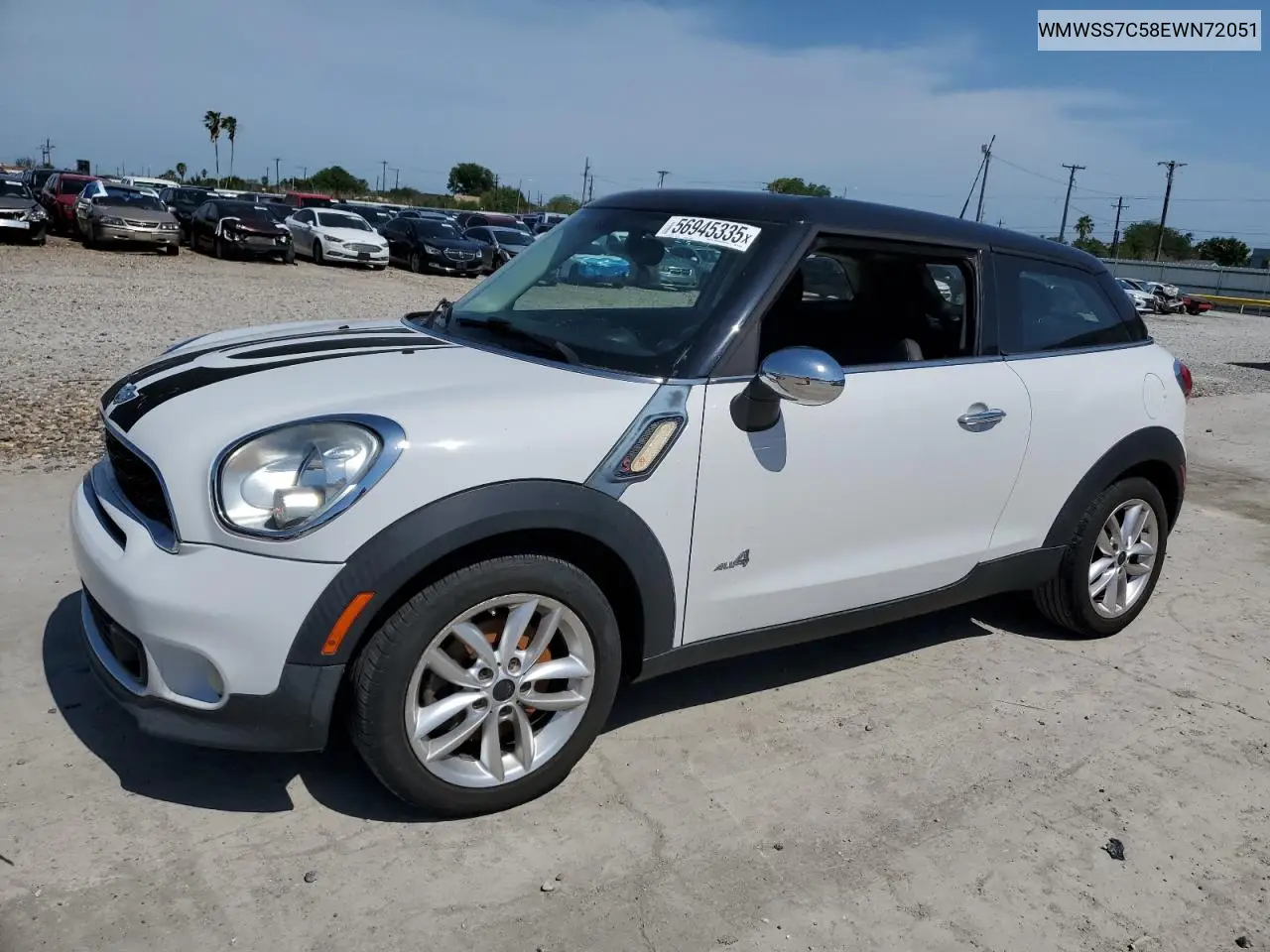 2014 Mini Cooper S Paceman VIN: WMWSS7C58EWN72051 Lot: 56945335