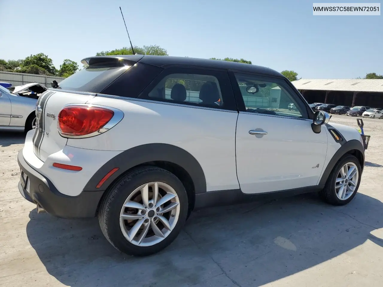 2014 Mini Cooper S Paceman VIN: WMWSS7C58EWN72051 Lot: 56945335