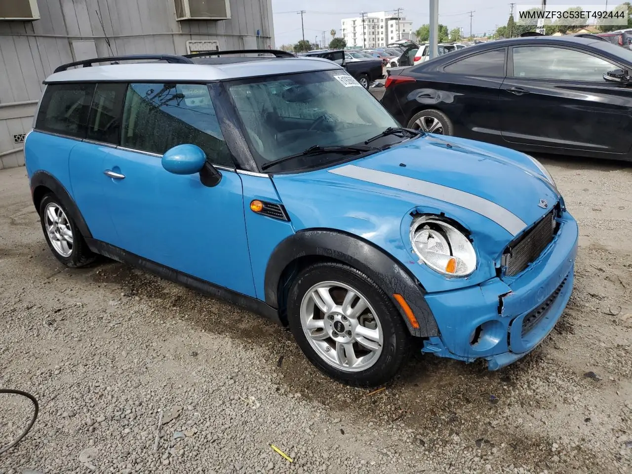 2014 Mini Cooper Clubman VIN: WMWZF3C53ET492444 Lot: 61926695