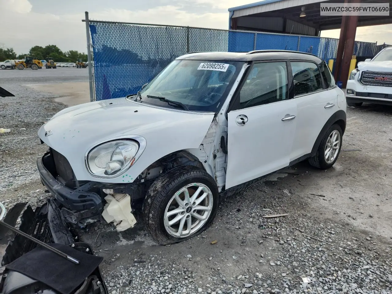 2015 Mini Cooper S Countryman VIN: WMWZC3C59FWT06690 Lot: 62098255