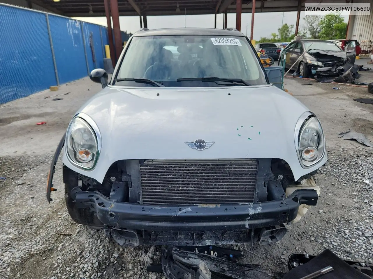 2015 Mini Cooper S Countryman VIN: WMWZC3C59FWT06690 Lot: 62098255