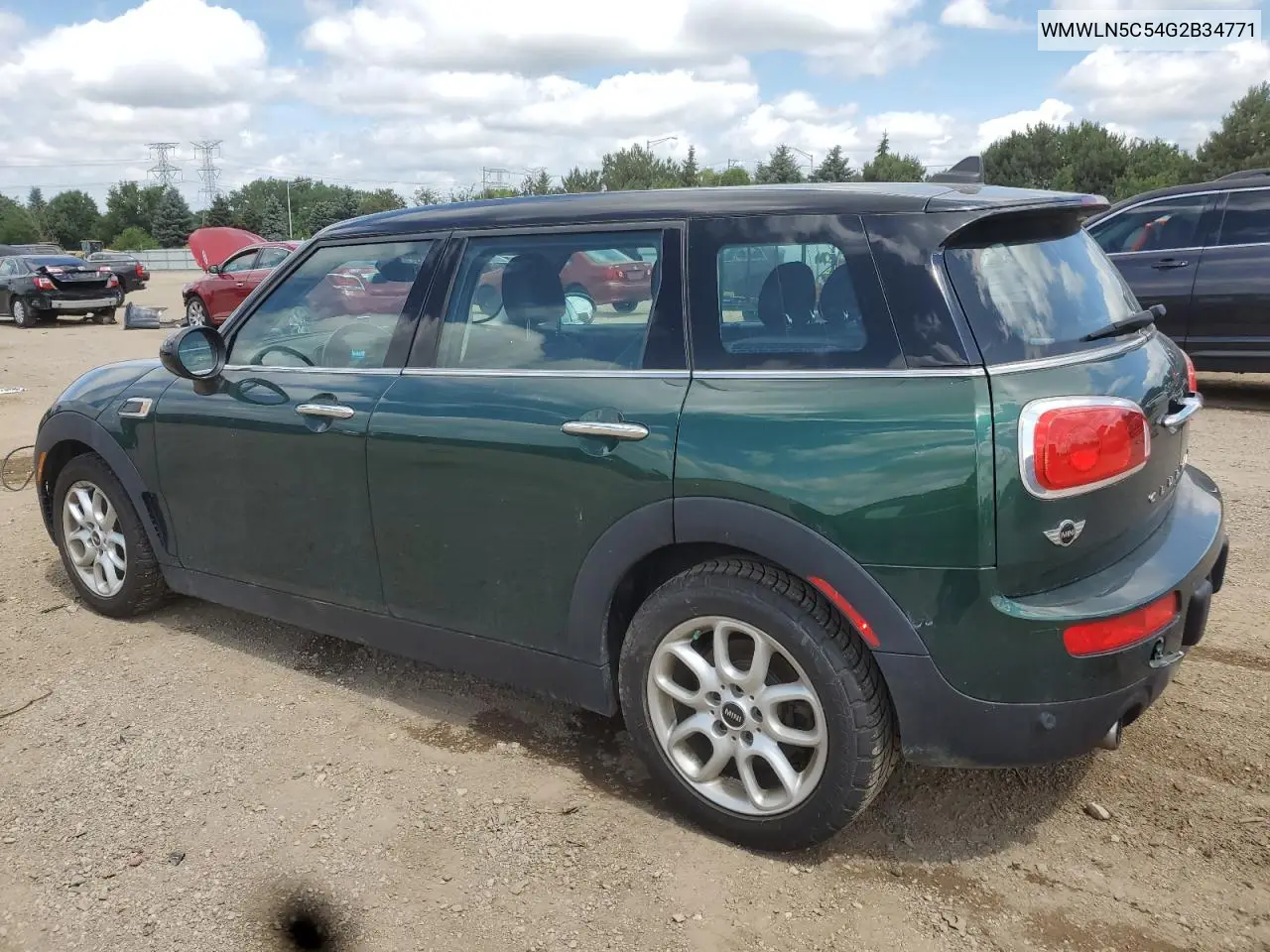 2016 Mini Cooper Clubman VIN: WMWLN5C54G2B34771 Lot: 62657955