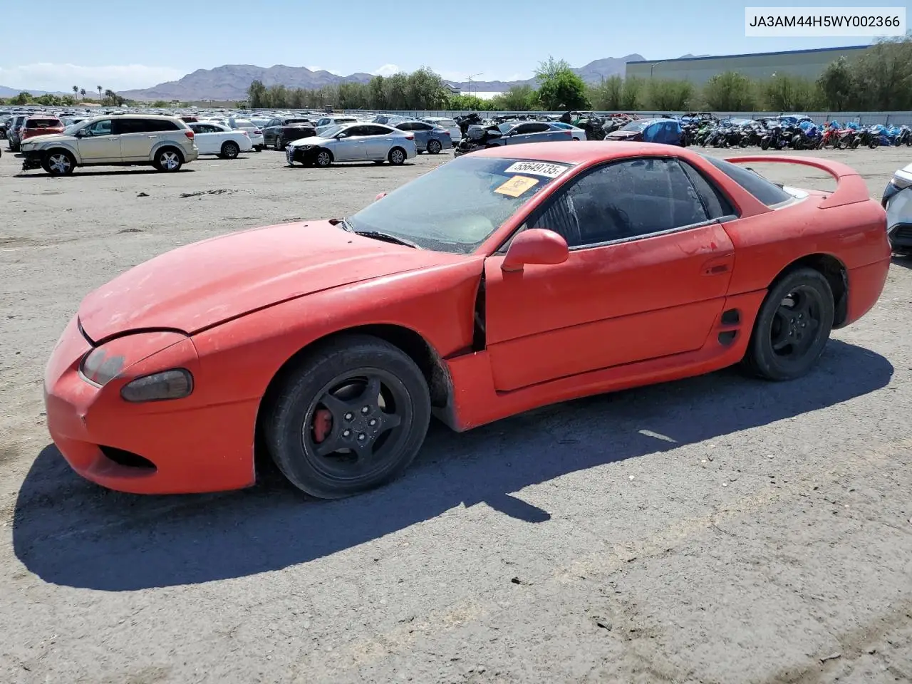 1998 Mitsubishi 3000 Gt VIN: JA3AM44H5WY002366 Lot: 55649735