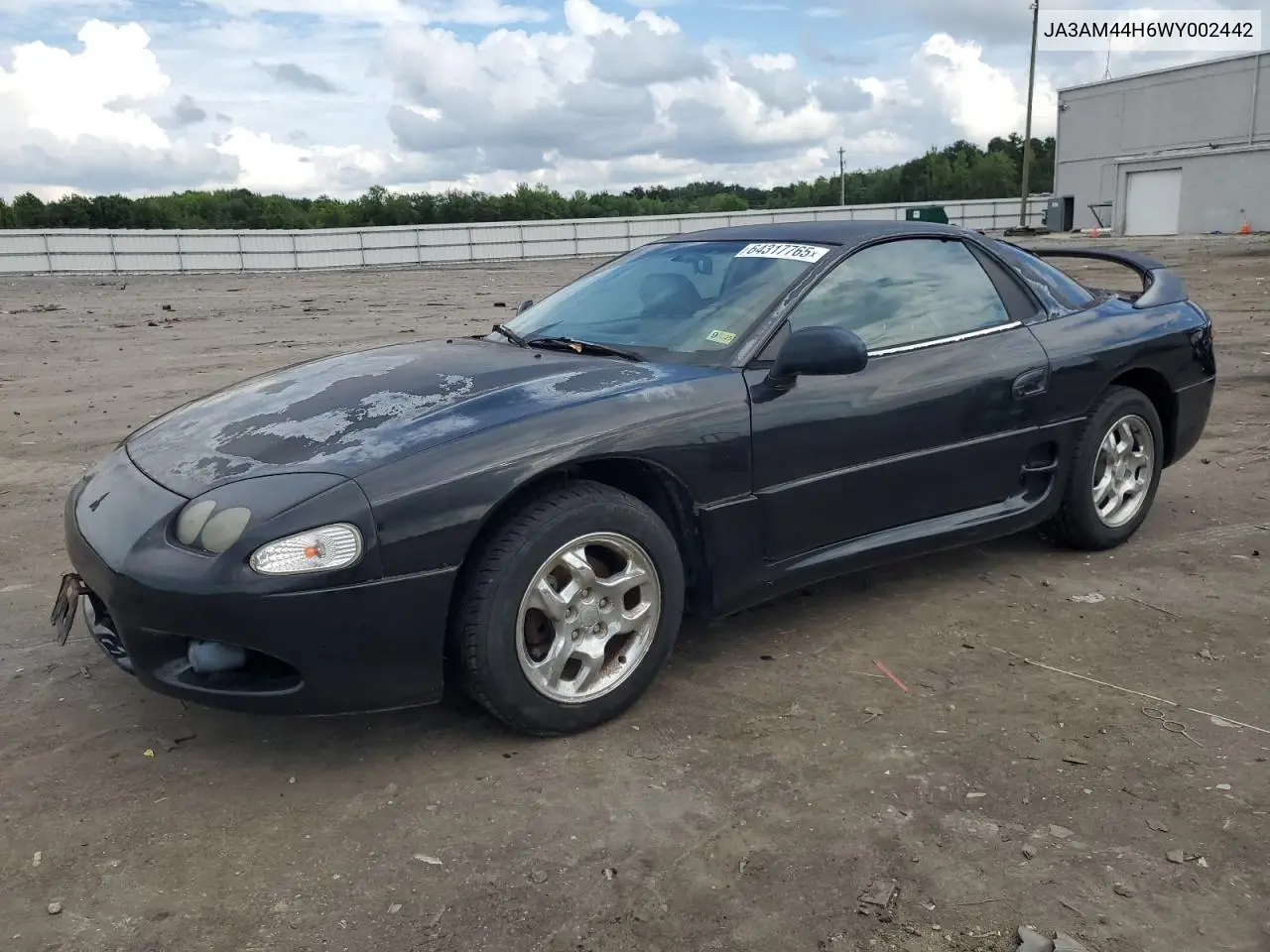 1998 Mitsubishi 3000 Gt VIN: JA3AM44H6WY002442 Lot: 64317765