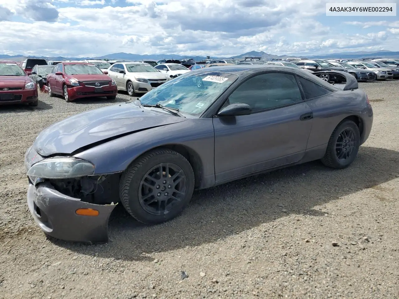 1998 Mitsubishi Eclipse Rs VIN: 4A3AK34Y6WE002294 Lot: 57409085
