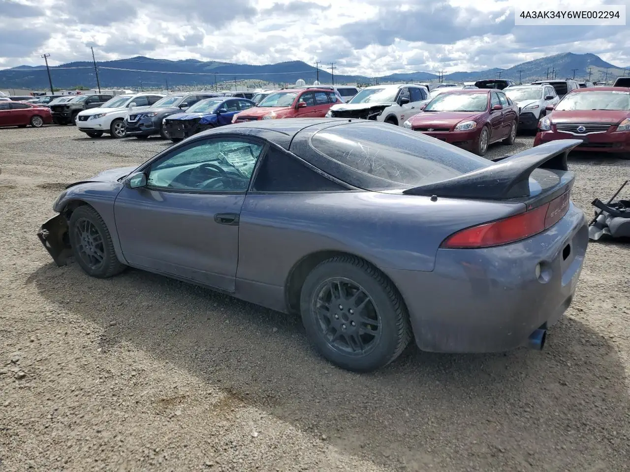 1998 Mitsubishi Eclipse Rs VIN: 4A3AK34Y6WE002294 Lot: 57409085