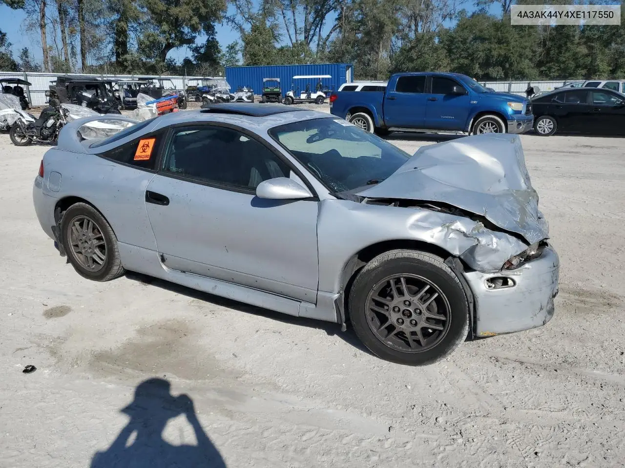 1999 Mitsubishi Eclipse Gs VIN: 4A3AK44Y4XE117550 Lot: 44390295