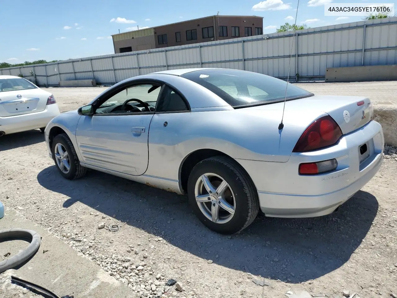 2000 Mitsubishi Eclipse Rs VIN: 4A3AC34G5YE176106 Lot: 55493715