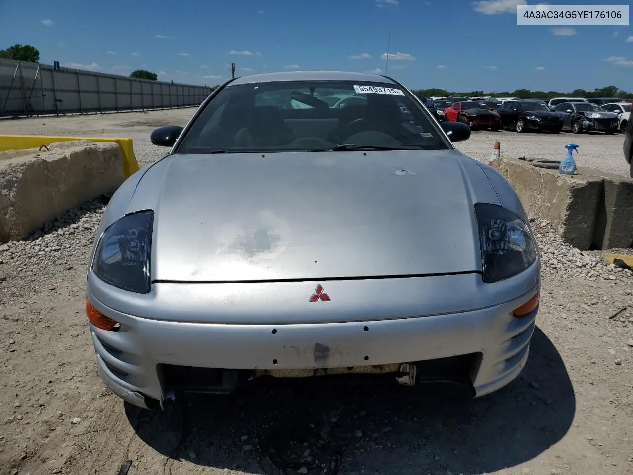 2000 Mitsubishi Eclipse Rs VIN: 4A3AC34G5YE176106 Lot: 55493715