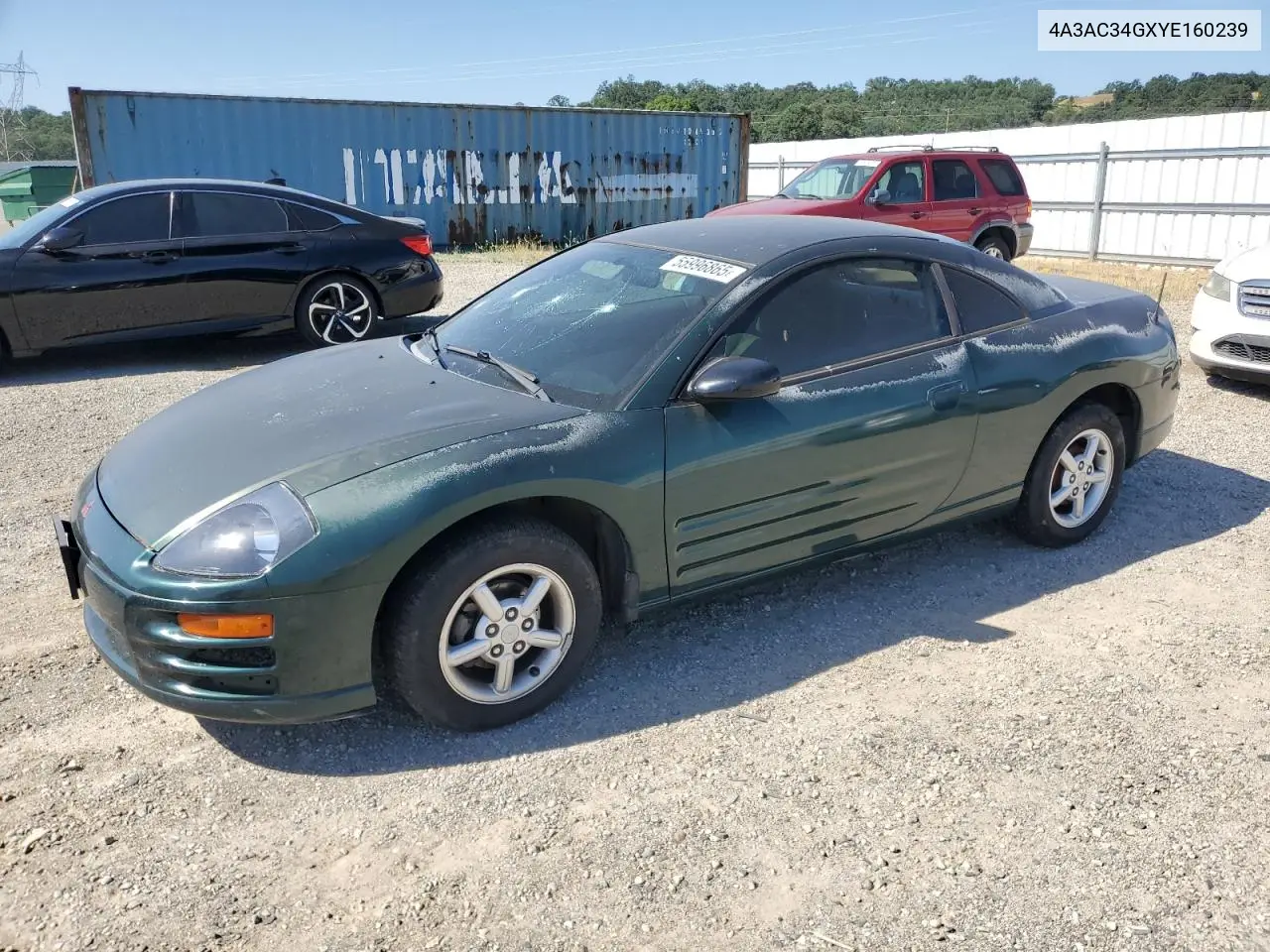 2000 Mitsubishi Eclipse Rs VIN: 4A3AC34GXYE160239 Lot: 55996865