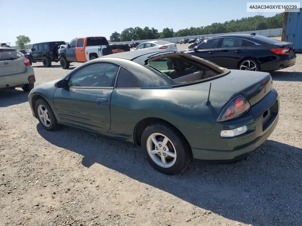 2000 Mitsubishi Eclipse Rs VIN: 4A3AC34GXYE160239 Lot: 55996865