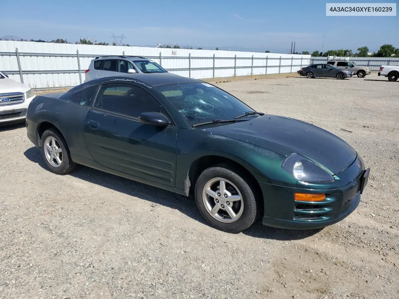 2000 Mitsubishi Eclipse Rs VIN: 4A3AC34GXYE160239 Lot: 55996865