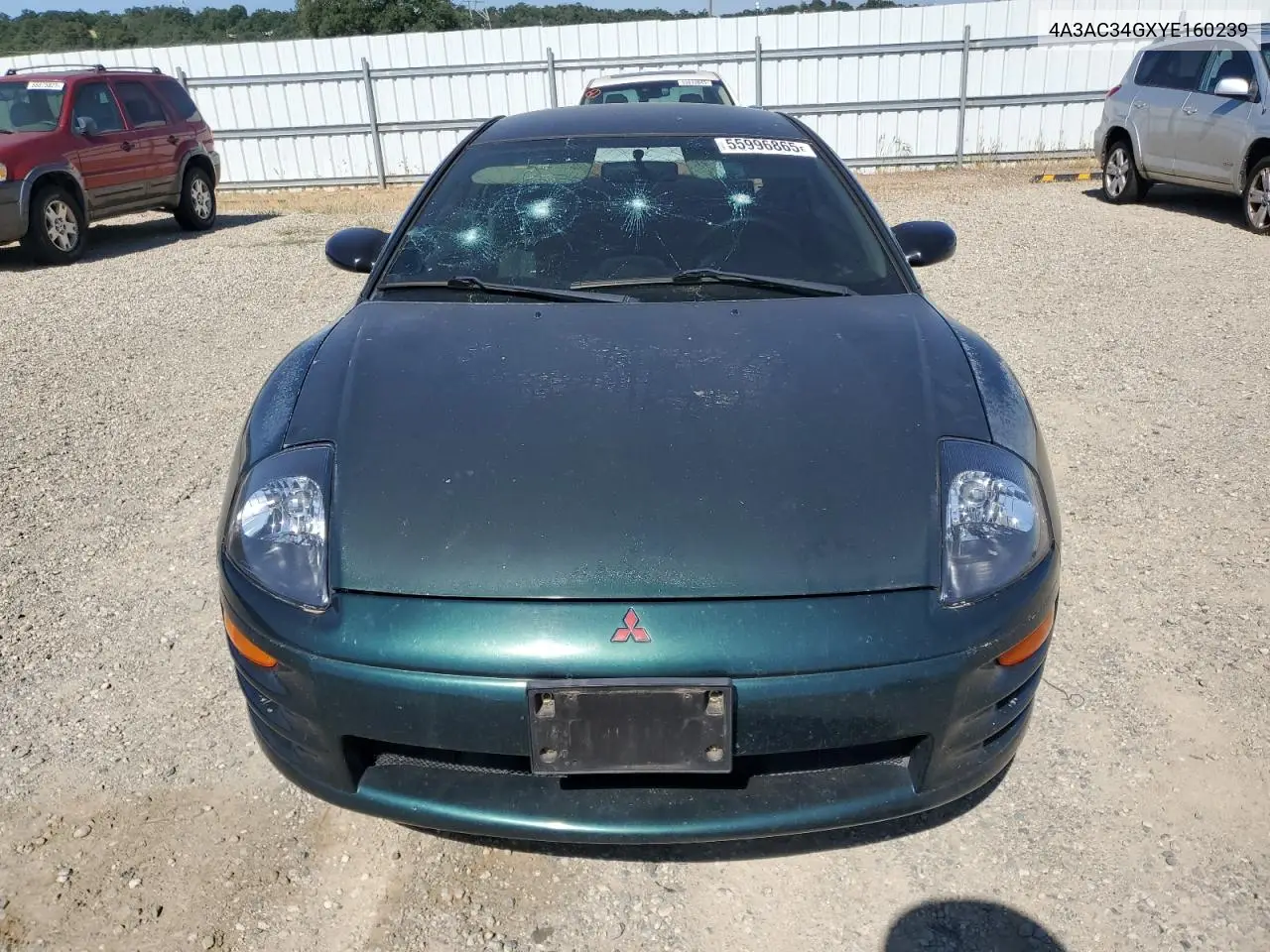 2000 Mitsubishi Eclipse Rs VIN: 4A3AC34GXYE160239 Lot: 55996865