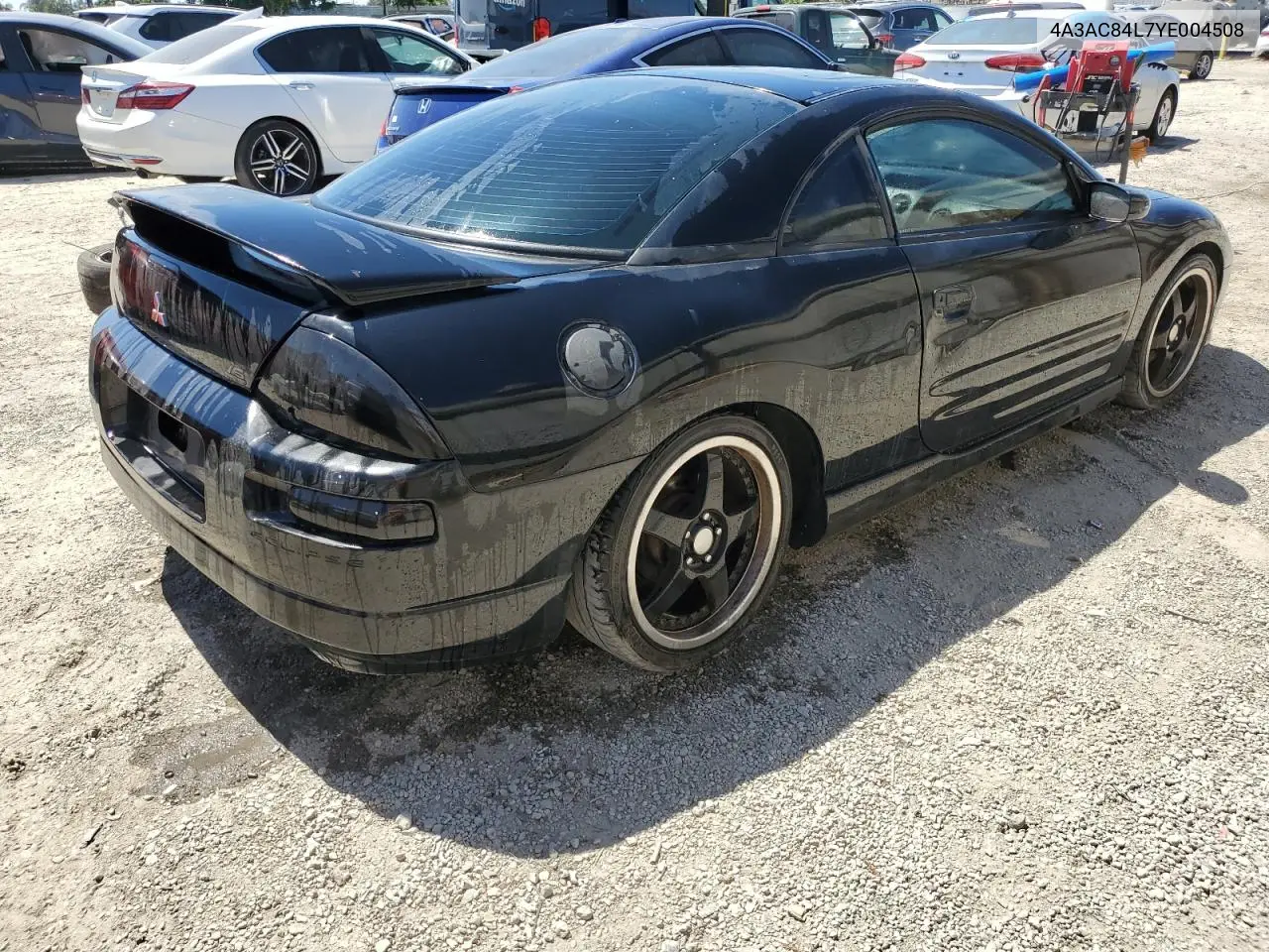 2000 Mitsubishi Eclipse Gt VIN: 4A3AC84L7YE004508 Lot: 62961515