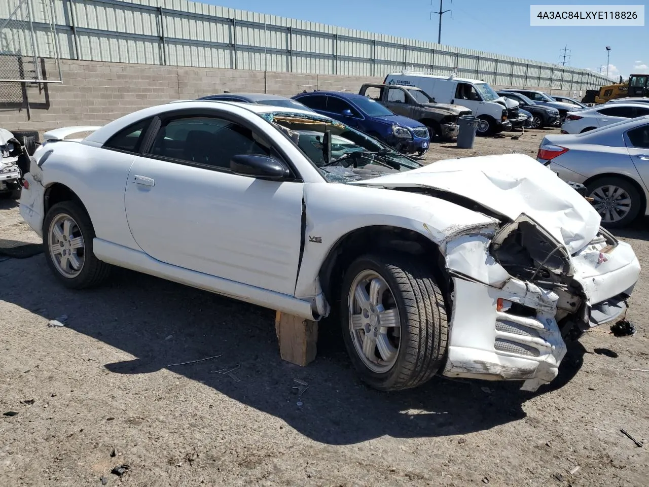 2000 Mitsubishi Eclipse Gt VIN: 4A3AC84LXYE118826 Lot: 88843835