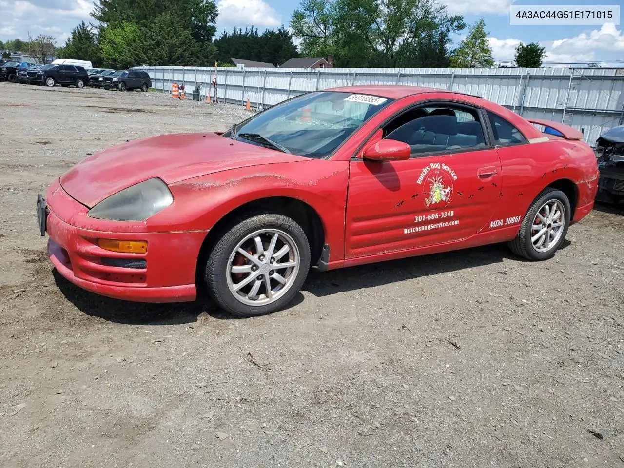 2001 Mitsubishi Eclipse Gs VIN: 4A3AC44G51E171015 Lot: 55916365