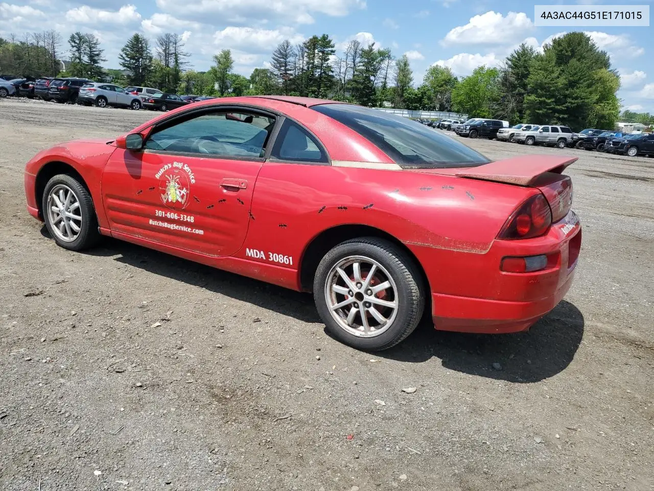 2001 Mitsubishi Eclipse Gs VIN: 4A3AC44G51E171015 Lot: 55916365