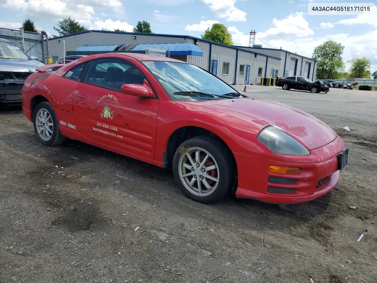 2001 Mitsubishi Eclipse Gs VIN: 4A3AC44G51E171015 Lot: 55916365