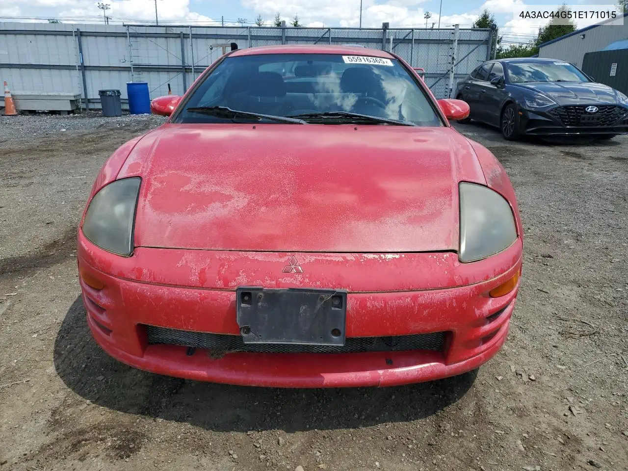 2001 Mitsubishi Eclipse Gs VIN: 4A3AC44G51E171015 Lot: 55916365