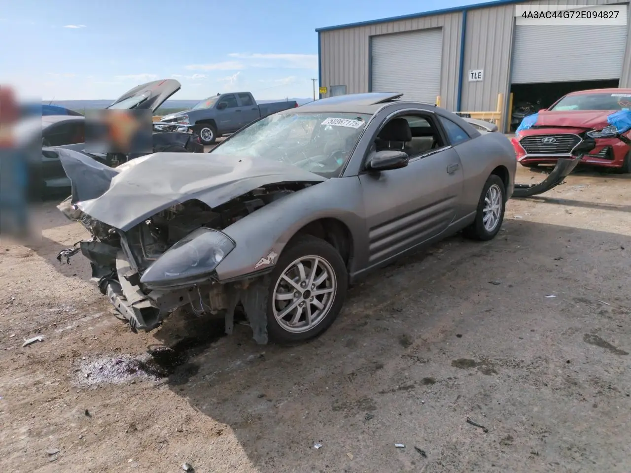 2002 Mitsubishi Eclipse Gs VIN: 4A3AC44G72E094827 Lot: 58967175