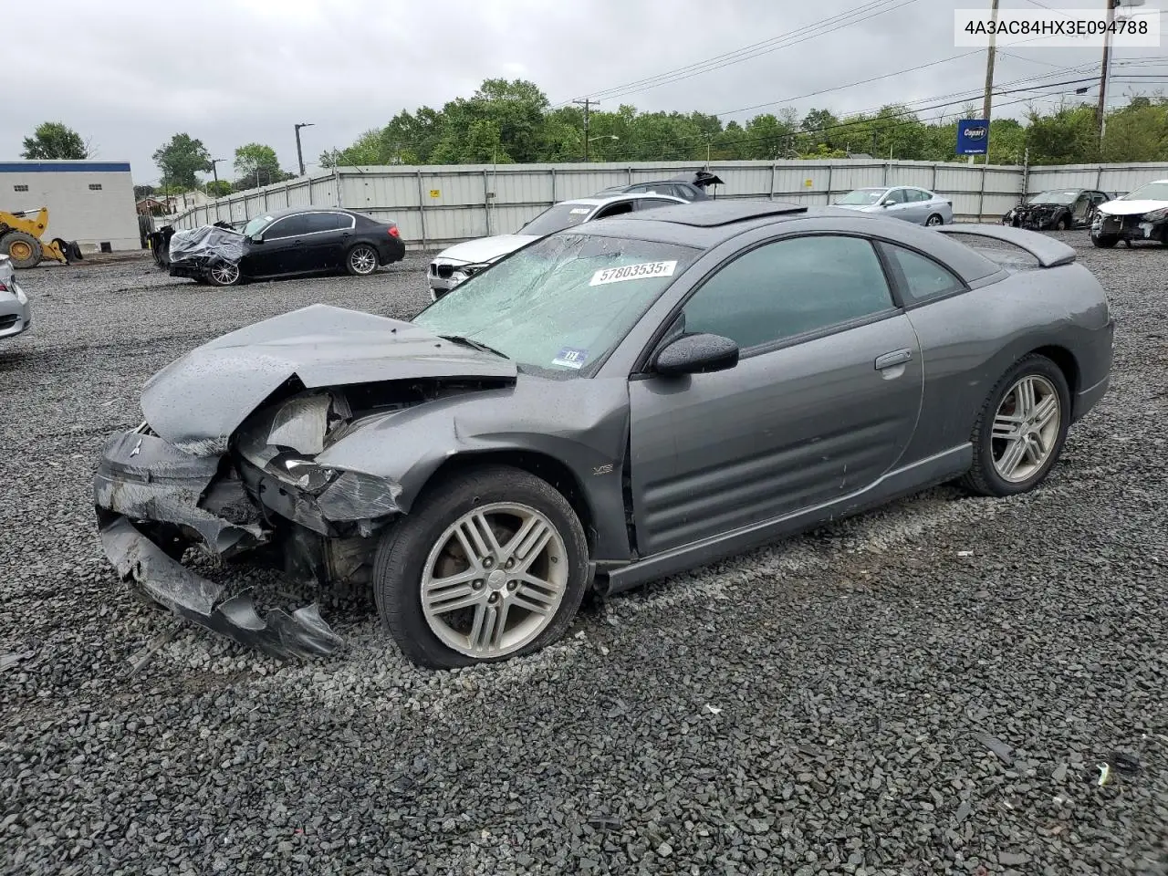 2003 Mitsubishi Eclipse Gt VIN: 4A3AC84HX3E094788 Lot: 57803535